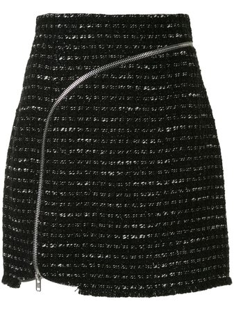 Alexander Wang Curved Zipper Tweed Skirt - Farfetch