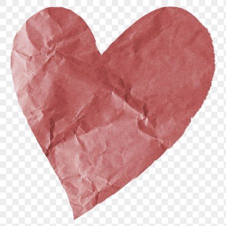 pink paper heart png filler