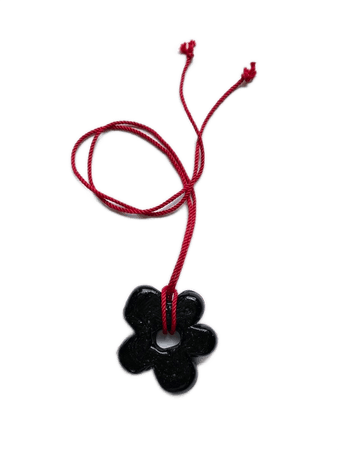 Brooke Callahan XL Flower Pendant - Black/Red
