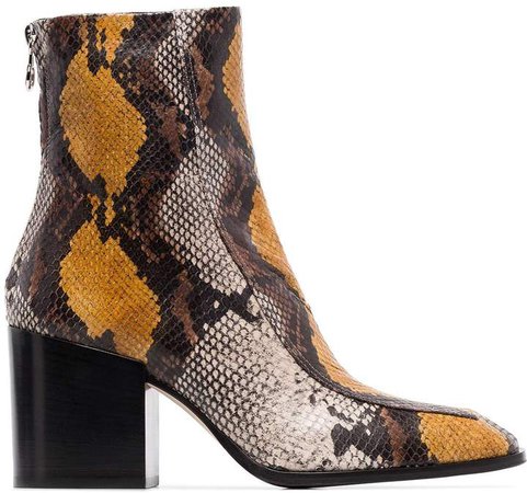 Aeyde Lidia snake print boots