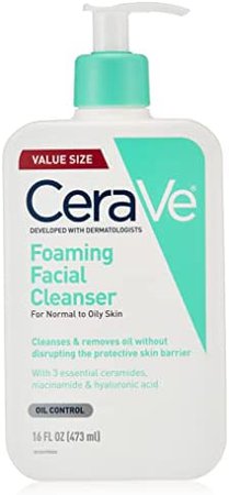Amazon.com: CeraVe Foaming Facial Cleanser, Makeup Remover and Daily Face Wash for Oily Skin, Paraben & Fragrance Free, 16 Fl Oz : Beauty & Personal Care