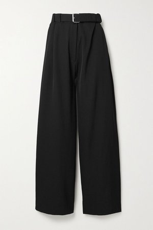 Black Nerea belted wool wide-leg pants | The Row | NET-A-PORTER