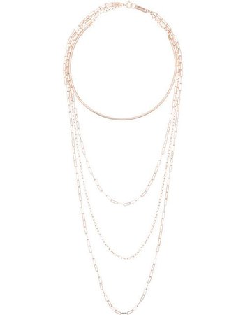 Isabel Marant rose gold tone four loop chain necklace