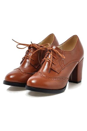 Atomic Jane Vintage Oxford Block Heeled Shoes
