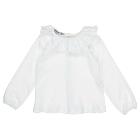 Babidu Baby Girls Ruffle Collar Top - White