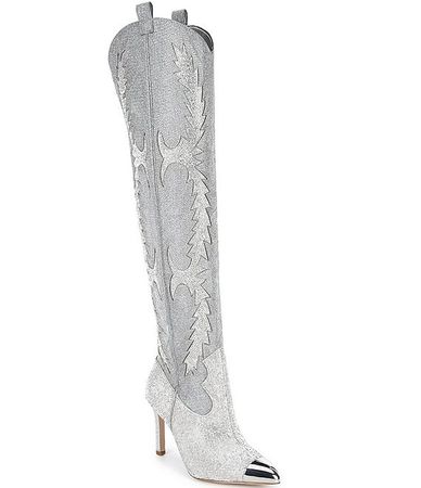 Gianni Bini KatyannaTwo Rhinestone Embellished Over-the-Knee Western Dress Boots | Dillard's