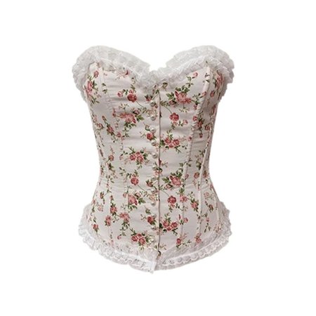 white floral lace corset
