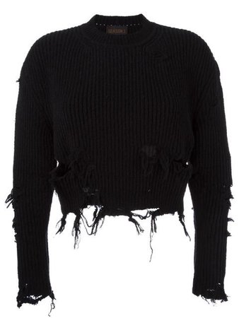 Yeezy Season 3 Destroyed Crop Boucle Sweatshirt