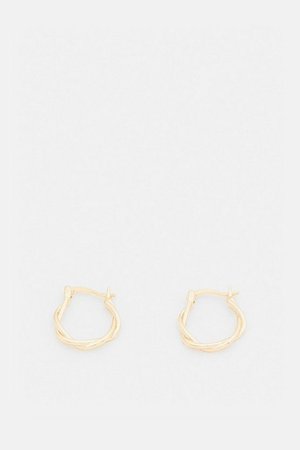 Gold Plated Chic Twisted Mini Hoops | Karen Millen