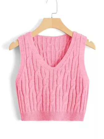Cable Knit Sweater Vest | SHEIN USA