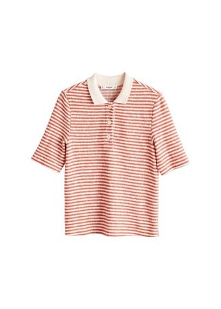 MANGO Striped cotton polo shirt