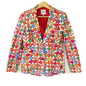 Moschino Jeans Valentines Heart Blazer Jacket Vibrant Colorful Women's Size 6 | eBay