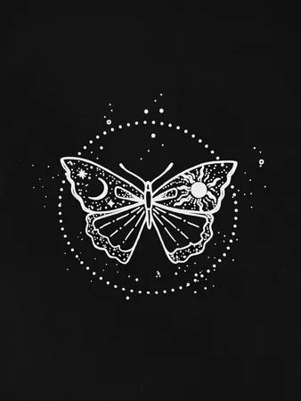 Butterfly And Galaxy Print Tee | SHEIN USA