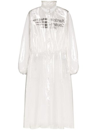 Marine Serre logo print PVC hooded raincoat £690 - Shop Online - Fast Global Shipping, Price