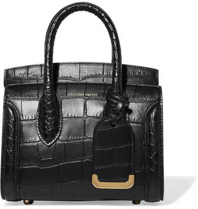 Heroine Small Croc-effect Leather Tote - Black