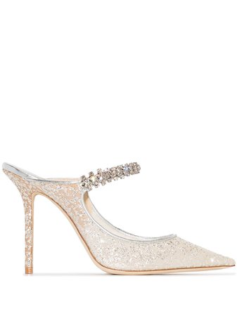 Shop Jimmy Choo Bing 100mm crystal-embellished mules with Express Delivery - FARFETCH