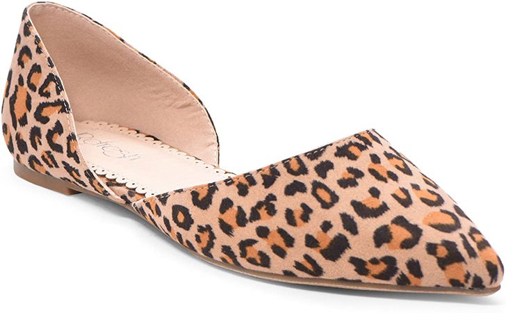 Amazon.com | Women's Ballet Flat D'Orsay Comfort Light Pointed Toe Slip On Casual Shoes Leopard Suede 5.5 | Flats