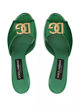 Dolce & Gabbana logo-plaque stiletto sandals