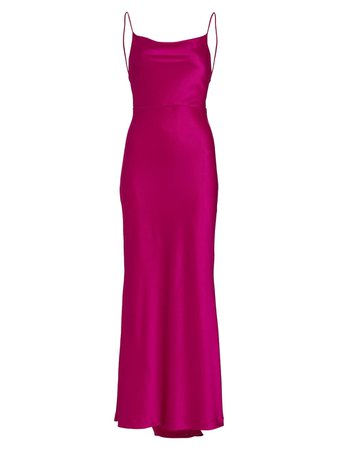 Shop Alice + Olivia Montana Satin Cowlneck Gown | Saks Fifth Avenue