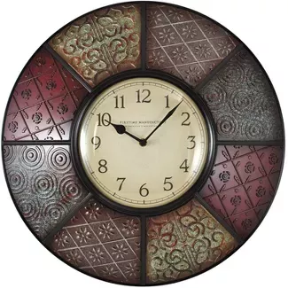 Patchwork 20.5" Round Wall Clock - FirsTime : Target