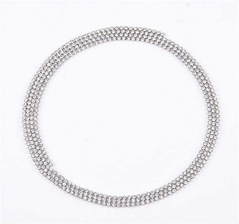 Amazon.com: Kercisbeauty Multi Row Boho Tennis Chain Rhinestones Choker Long Chain Necklace for Women and Girls Jewelry (Silver)… : Clothing, Shoes & Jewelry