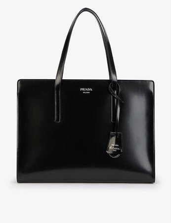 PRADA - Spazzolato Caroline leather tote bag | Selfridges.com
