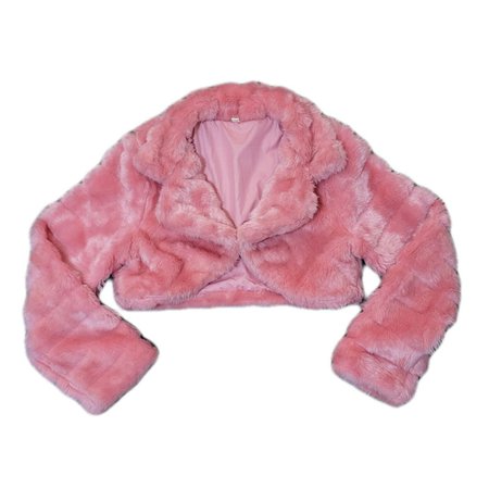 Super cute bubblegum pink faux fur cropped jacket 💕... - Depop