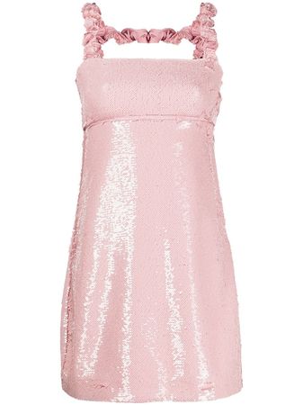GANNI Sequinned Sleeveless Mini Dress - Farfetch