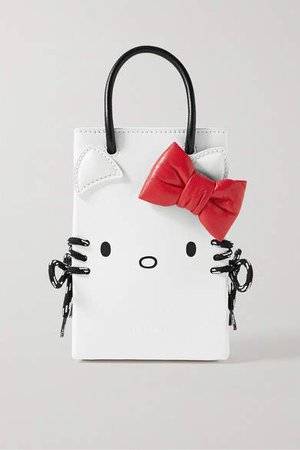 Hello Kitty Mini Printed Leather Shoulder Bag - White
