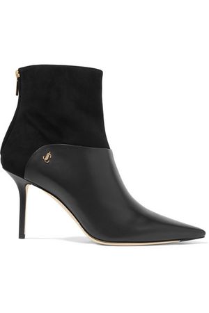 Jimmy Choo | Beyla 85 suede and leather ankle boots | NET-A-PORTER.COM