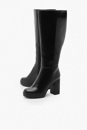 Chunky Cleated Over The Knee Boots | Boohoo