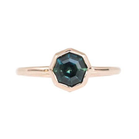 1.41ct bezel octagon sapphire ring