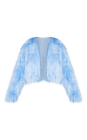 Blue Cropped Shaggy Faux Fur | PrettyLittleThing USA