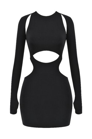 'All Yours' Black Jersey Cutout Mini Dress - Mistress Rock