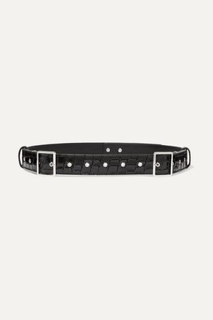 Altuzarra | Underwood glossed croc-effect leather belt | NET-A-PORTER.COM