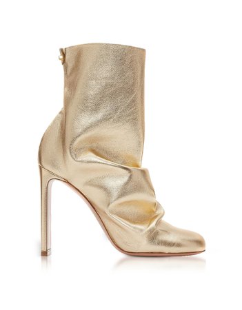 Nicholas Kirkwood Light Gold Metallic Nappa 105mm D'arcy Ankle Boots