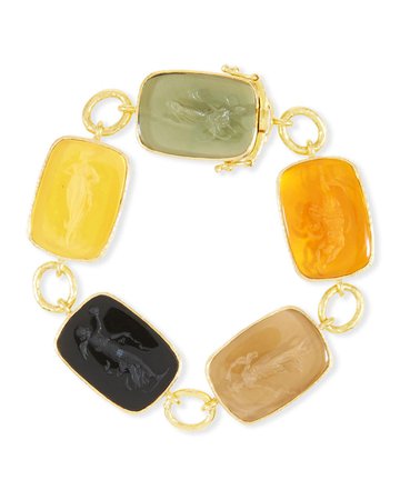 Elizabeth Locke New Muse 19k Gold Glass Intaglio Bracelet