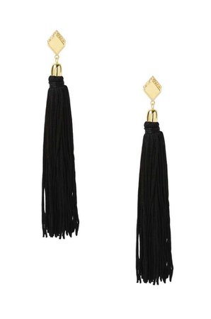tassel earrings black and gold - Google Search