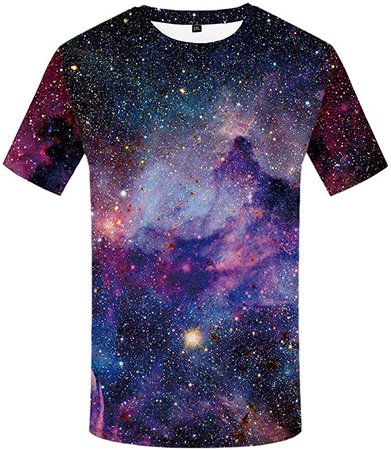 Amazon.com: KYKU 3D Printing Space T Shirt Galaxy T Shirt Universe T-Shirt Short Sleeve Top Tee（Medium）: Clothing