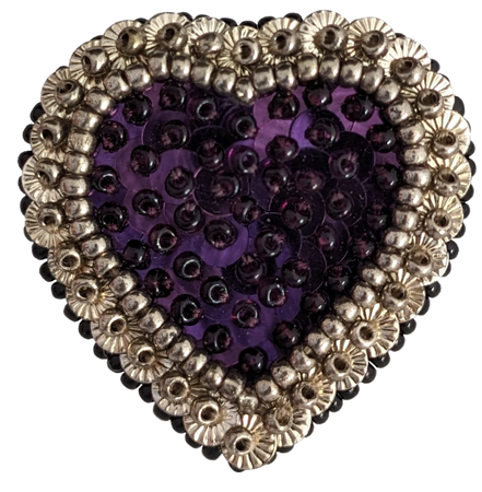 Le Fabularium purple heart embroidery brooch