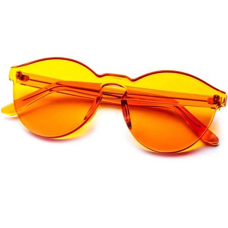 orange retro rimless sunglasses