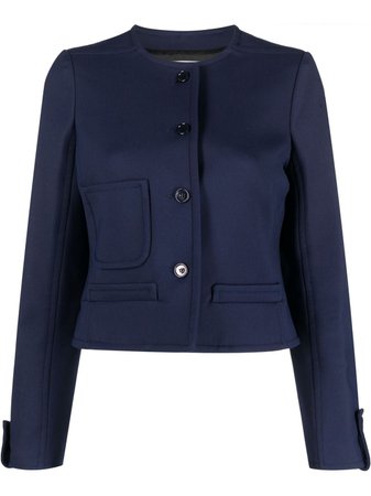 Courrèges Cropped Collarless Jacket - Farfetch