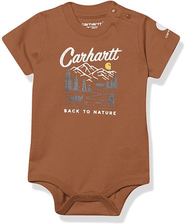 Amazon.com: Carhartt Baby Boys' Short-Sleeve Nature Bodysuit, Brown, 12 Months: Clothing, Shoes & Jewelry
