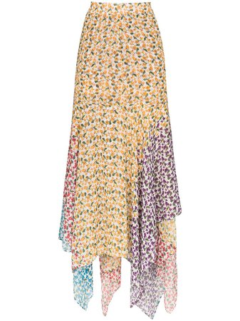 All Things Mochi Elisa Asymmetric Floral-Print Skirt ELI1245 White | Farfetch
