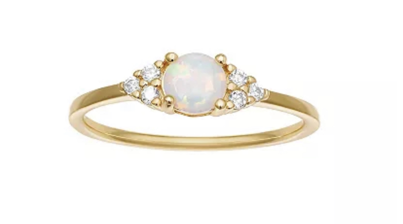 Primrose White Opal Cluster Ring
