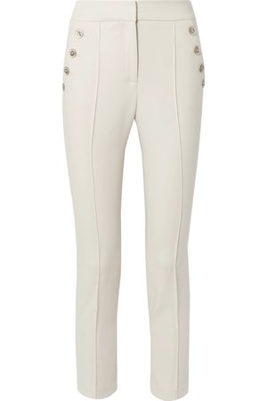 Veronica Beard | Freidman button-embellished stretch-woven slim-leg pants | NET-A-PORTER.COM