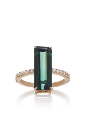 Yi Collection 18K Gold Tourmaline and Diamond Deco Ring