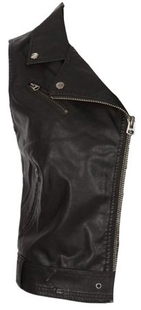 leather sleeveless jacket