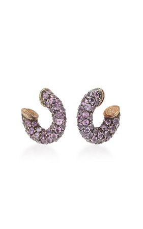 Pirate 18K Gold, Oxidized Silver And Sapphire Earrings by Gioia | Moda Operandi