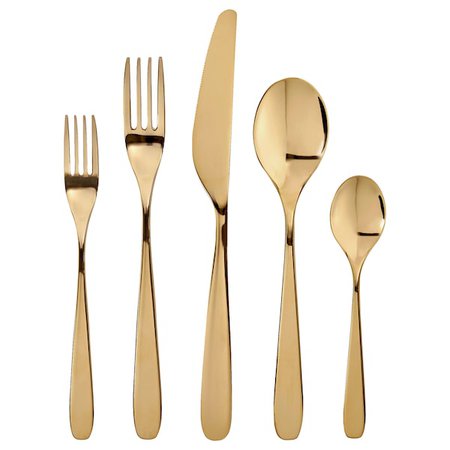 TILLAGD 20-piece flatware set, brass color - IKEA